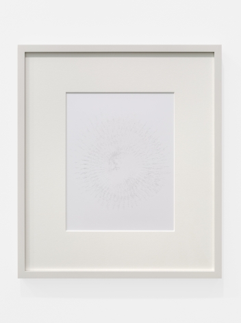 Cheyney ThompsonAggregateDeadThing (RedBlueYellow)(30000steps(view2)): gold, 2016Silverpoint on clay-coated paper image size: 9 1/4 x 7 1/4 in (23.5 x 18.4 cm); frame: 15 3/4 x 13 3/4 x 3/4 in (40 x 34.9 x 1.9 cm)
